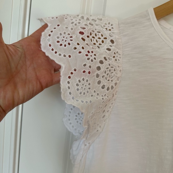 J.Crew Eyelet Lace Sleeve T-Shirt - Picture 4 of 9